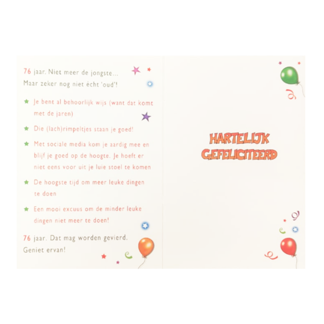Artige Kaart - That funny age - 76 jaar - TFA095