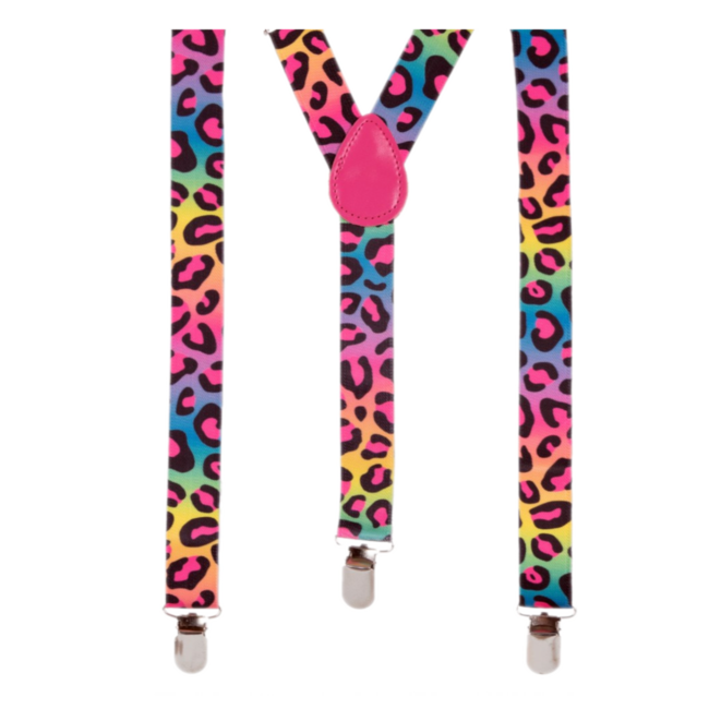 PartyXplosion Bretel - Luipaardprint - Regenboog - 2,5x115cm