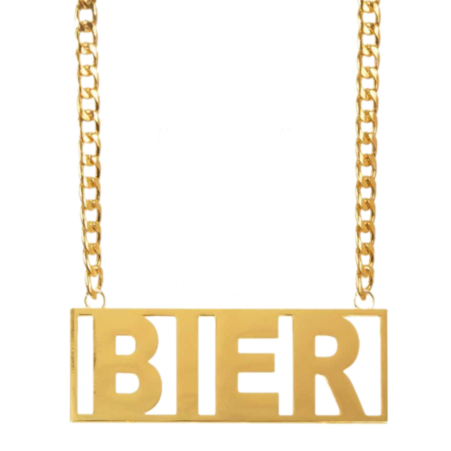 PartyXplosion Ketting - Bier - Goudkleurig