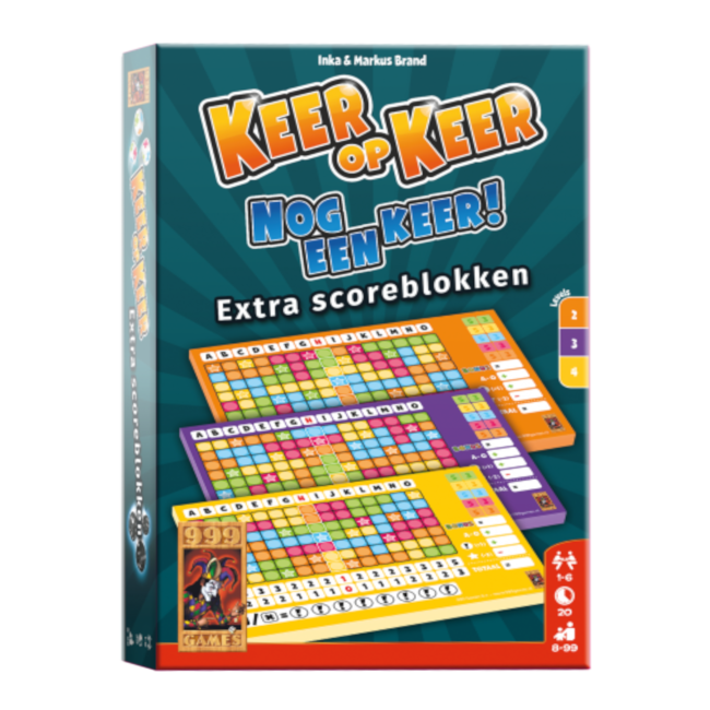 999 Games Spel - Dobbelspel - Keer op keer - Nog een keer - Scoreblok - 3st. - 8+