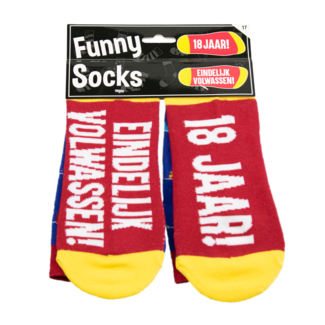 Paper Dreams Sokken - 18 jaar! Eindelijk volwassen! - Funny socks