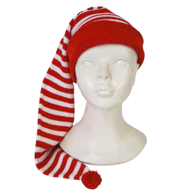 PartyXplosion Slaapmuts - Rood wit gestreept