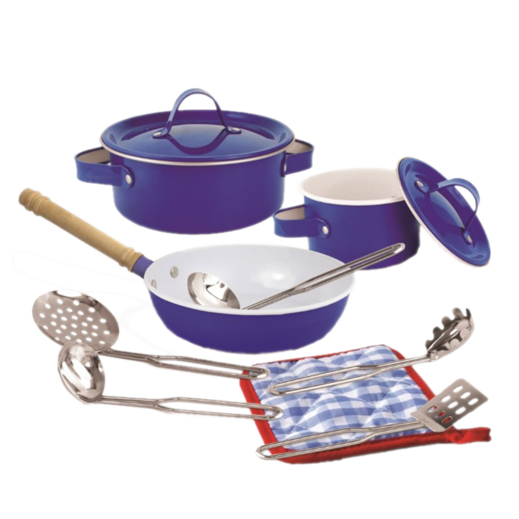 Pannenset - Blauw - Metaal - In koffer - 11dlg. - 3+