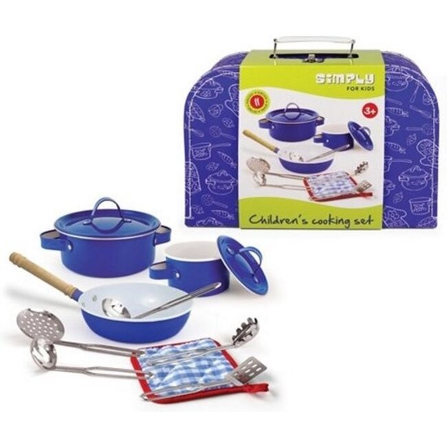 Simply for Kids Pannenset - Blauw - Metaal - In koffer - 11dlg. - 3+