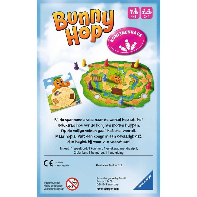Ravensburger Spel - Bunny hop - Pocketeditie - 4+