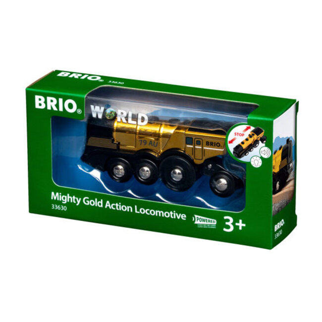 Brio Trein - Machtige gouden actie locomotief - Werkt op batterijen