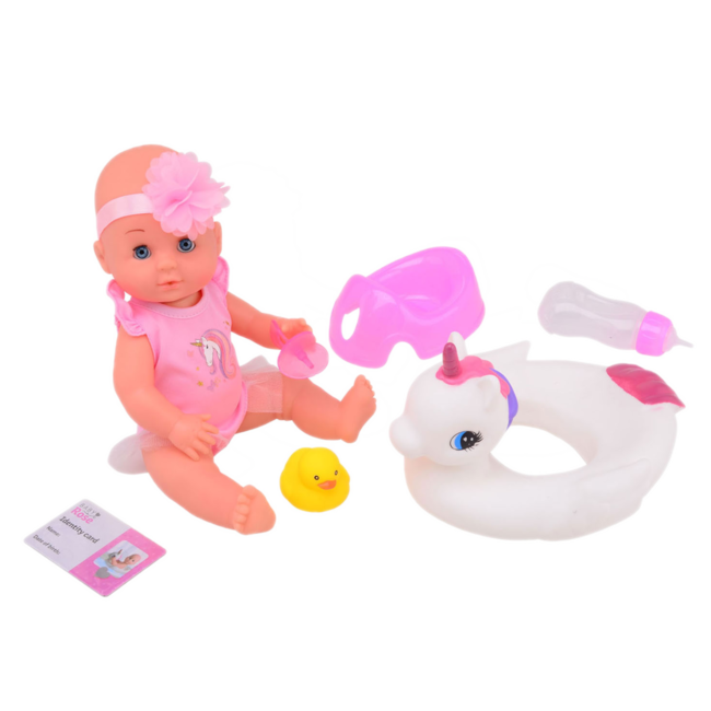 Johntoy Pop - Baby Rose - Drink- en plaspop - 30cm - 1 stuks - Willekeurig geleverd - Incl. accessoires