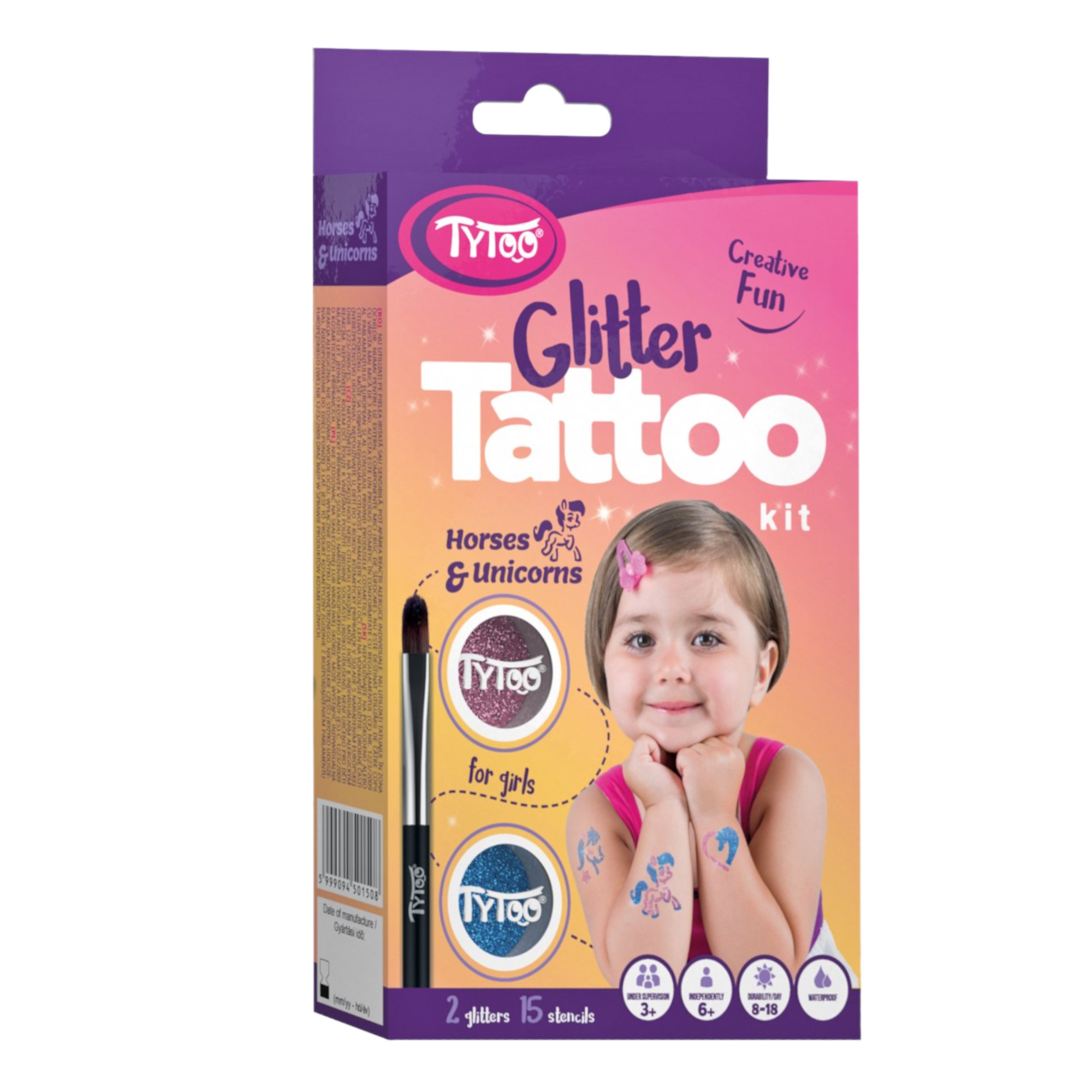 Schmink set - Glitter tattoo - Paarden & eenhoorns