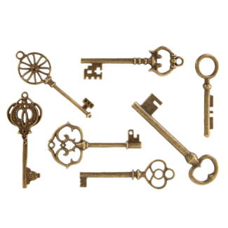 PartyXplosion Sleutel set - Steampunk - 7dlg. - 5 tot 7cm