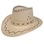 Haza-Witbaard Hoed - Cowboy - Naturel - Leatherlook