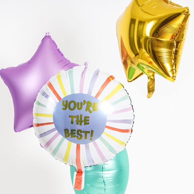 Folat Folieballon - You're the best! - Stripes - 45 cm - Zonder vulling