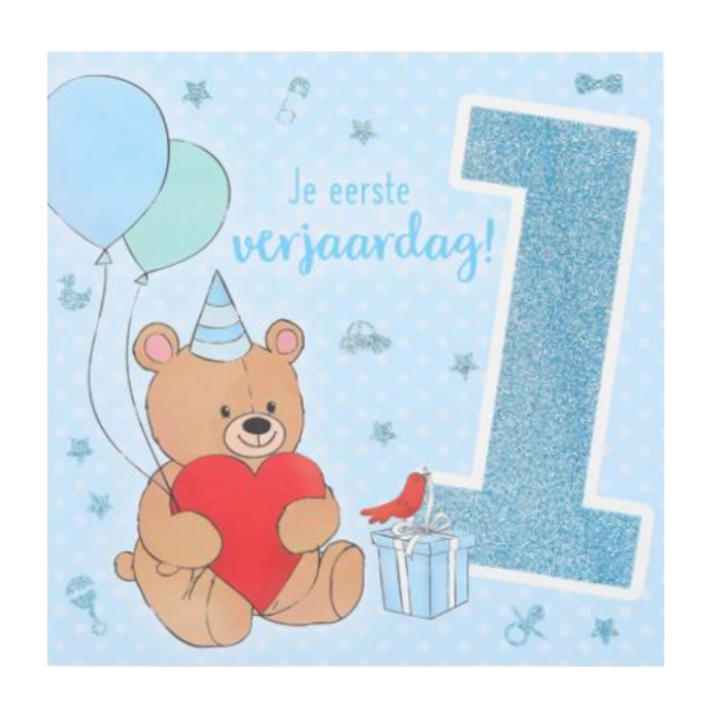 Depesche Kaart - Leeftijd & muziek - 1 jaar - Beertje - 002A.