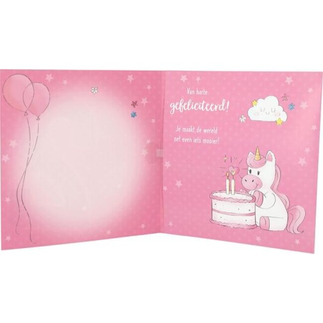 Depesche Kaart - Leeftijd & muziek - 2 jaar - Eenhoorn - 003A.