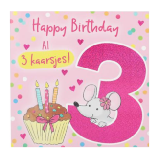 Depesche Kaart - Leeftijd & muziek - 3 jaar - Muis - 005A.