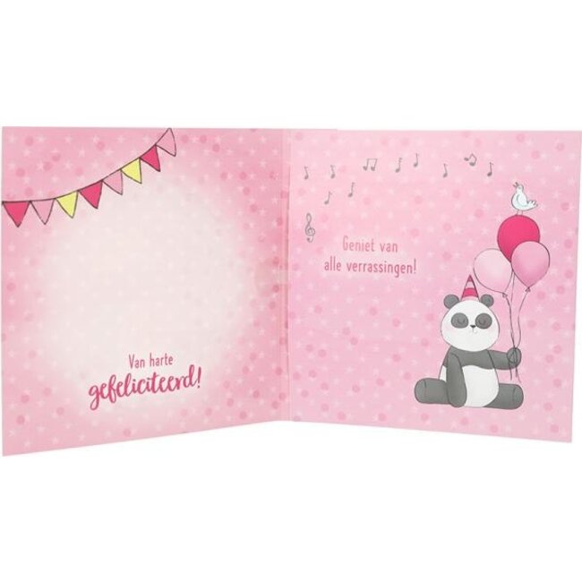 Depesche Kaart - Leeftijd & muziek - 6 jaar - Panda - 011A.