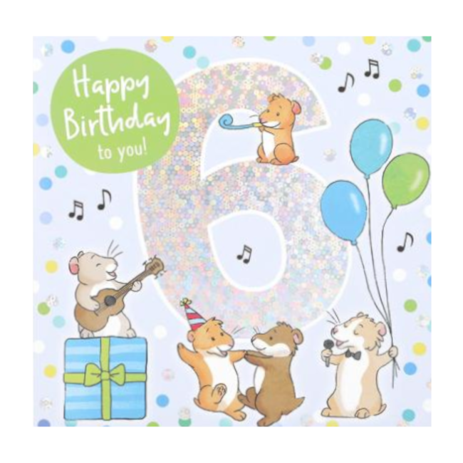 Depesche Kaart - Leeftijd & muziek - 6 jaar - Hamsters - 012A.