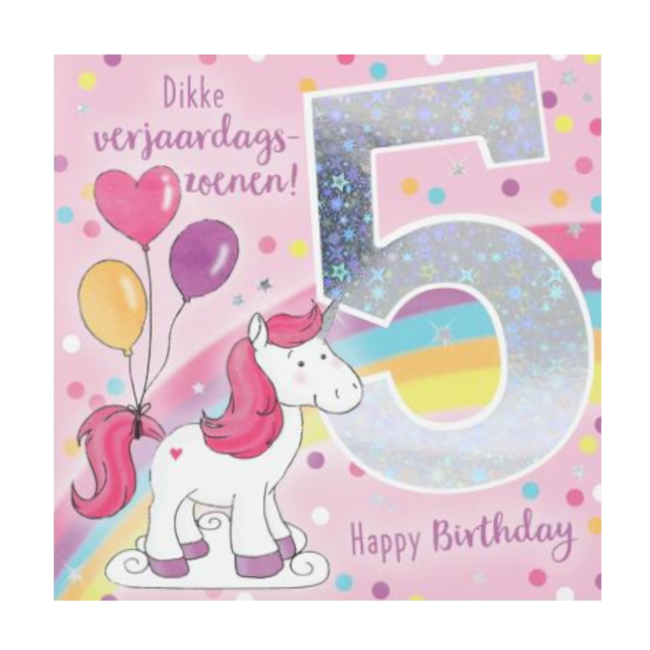 Depesche Kaart - Leeftijd & muziek - 5 jaar - Eenhoorn - 009A.