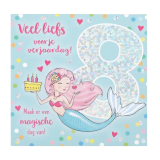 Depesche Kaart - Leeftijd & muziek - 8 jaar - Zeemeermin  - 015A.