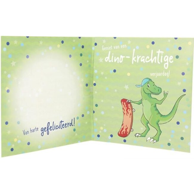 Depesche Kaart - Leeftijd & muziek - 7 jaar - Dinosaurus - 014A.