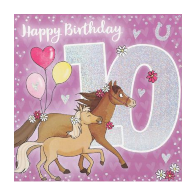 Depesche Kaart - Leeftijd & muziek - 10 jaar - Paarden - 019A.