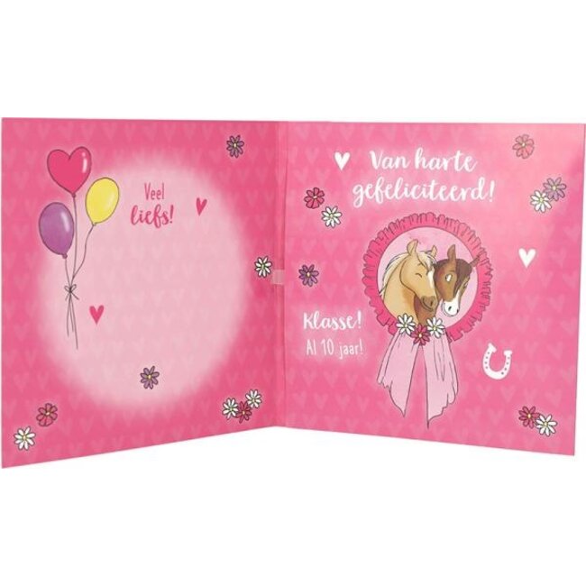 Depesche Kaart - Leeftijd & muziek - 10 jaar - Paarden - 019A.