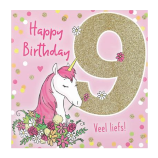 Depesche Kaart - Leeftijd & muziek - 9 jaar - Eenhoorn - 017A.