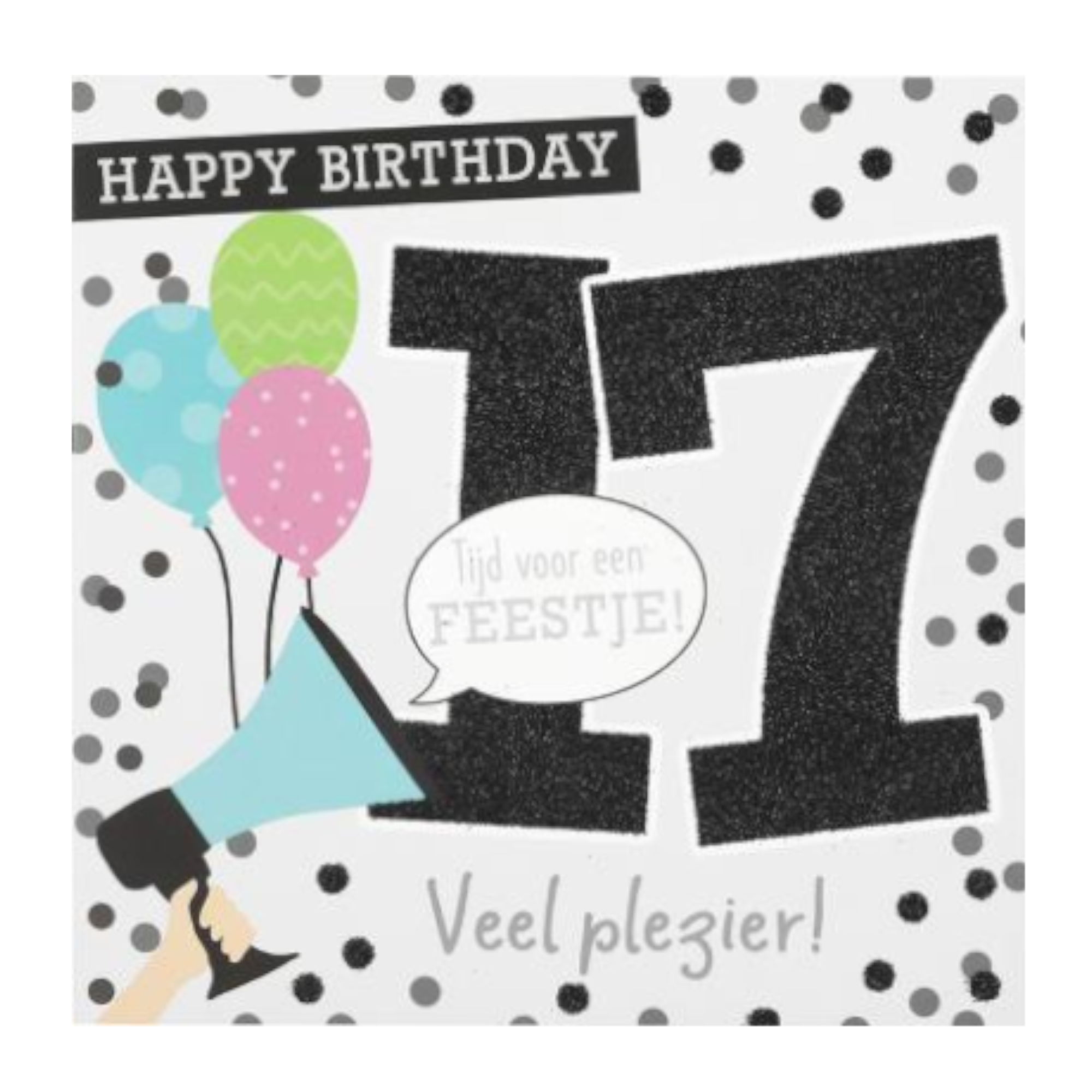 Kaart - Verjaardag & muziek - 17 jaar - 027A.