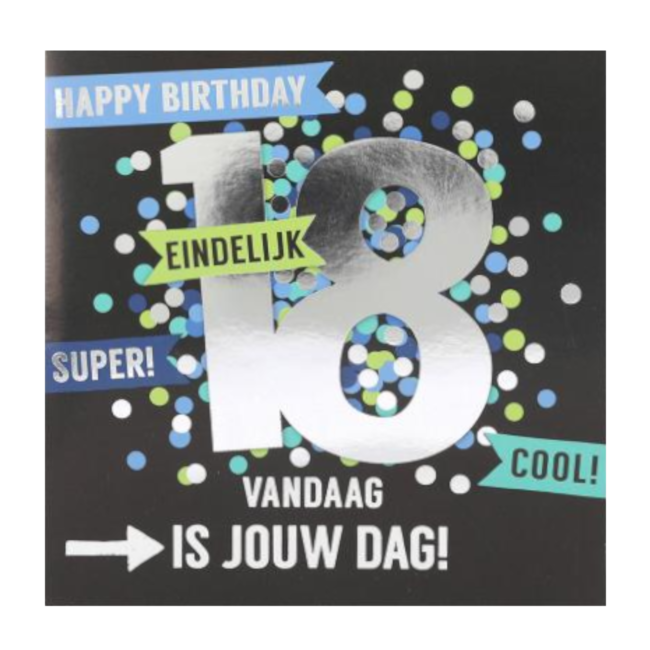 Depesche Kaart - Leeftijd & muziek - 18 jaar - Vandaag is jouw dag - 030A.