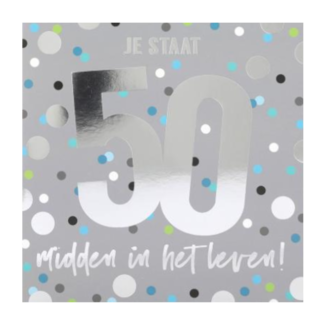 Depesche Kaart - Leeftijd & muziek - 50 jaar - Je staat midden in het leven - 044A.