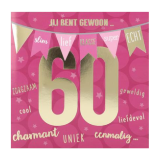 Depesche Kaart - Leeftijd & muziek - 60 jaar - Jij bent gewoon... - Roze - 046A.