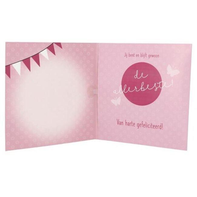 Depesche Kaart - Leeftijd & muziek - 70 jaar - Roze - 050A.