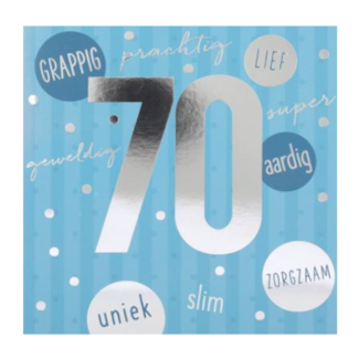 Depesche Kaart - Leeftijd & muziek - 70 jaar - Blauw - 051A.