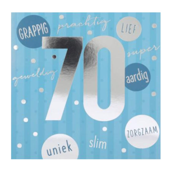 Depesche Kaart - Leeftijd & muziek - 70 jaar - Blauw - 051A.