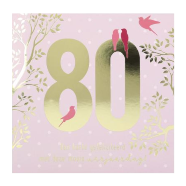 Depesche Kaart - Leeftijd & muziek - 80 jaar - Roze - 054A.