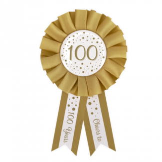 Paper Dreams Rozet - 100 jaar - Goud, wit