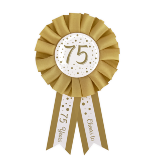 Paper Dreams Rozet - 75 jaar - Goud, wit