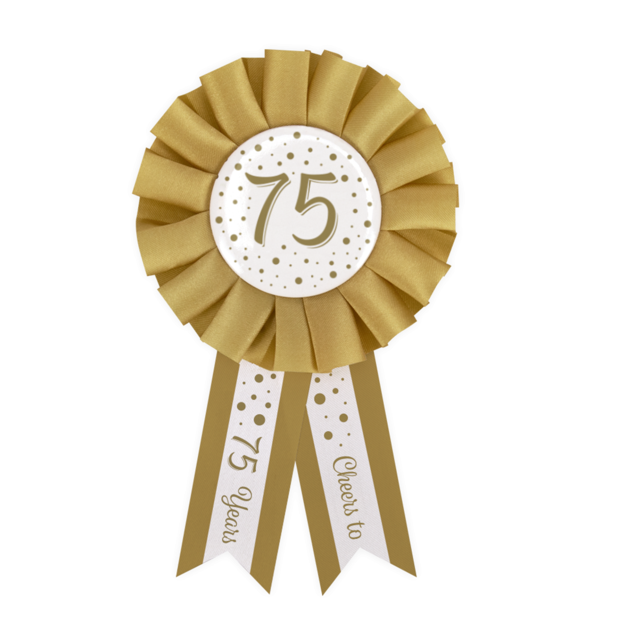 Rozet - 75 jaar - Goud, wit