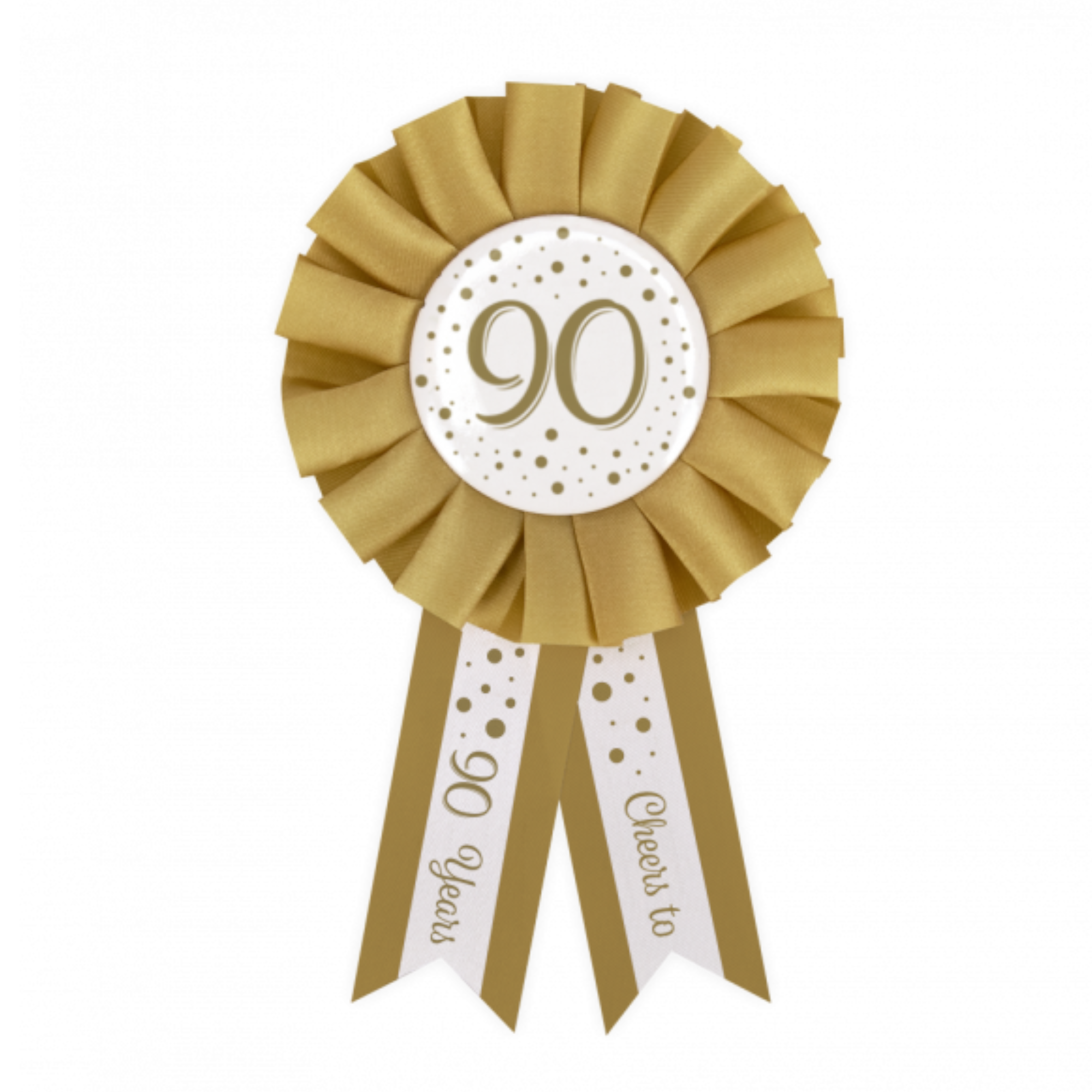 Rozet - 90 jaar - Goud, wit