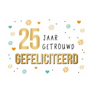 Artige Kaart - 25 jaar getrouwd - Daisy -  DSY024