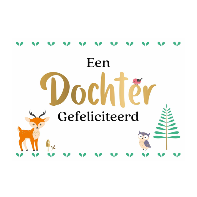 Artige Kaart - Daisy - Een dochter, gefeliciteerd - DSY001