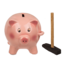 Out of the Blue Spaarpot - Varken - Met hamer - 15cm