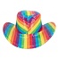 PartyXplosion Hoed - Cowboy - Regenboog - Pailletten
