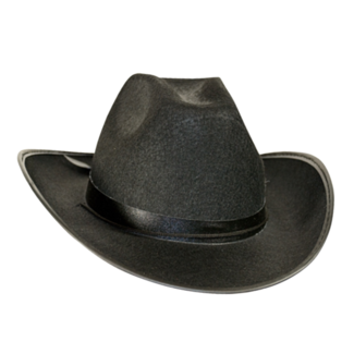 Haza-Witbaard Hoed - Cowboy - Zwart - Vilt - Klein