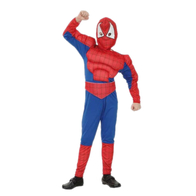 Kostuum - Spinnenman - Gespierd - mt.122/140