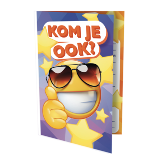 ImageGroup Uitnodigingskaarten - Emoji - Zonnebril - 6st.