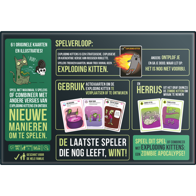 Exploding kittens Spel - Zombie Kittens - NL - 7+