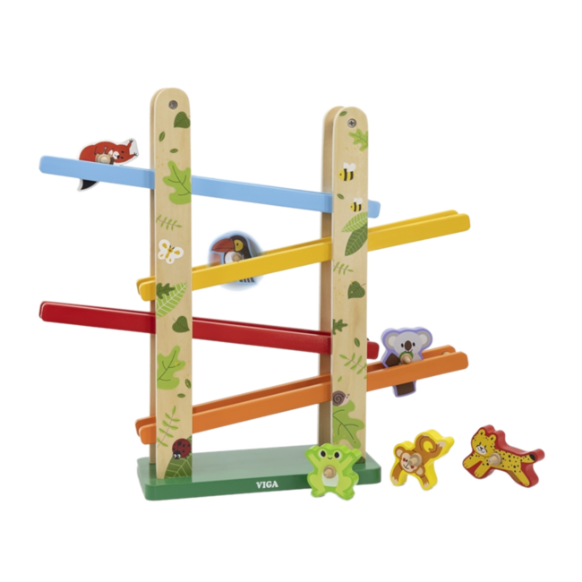 Rollerbaan - Jungle - Met 6 dieren - 36,5x33,5cm - Geschikt vanaf 18 maanden