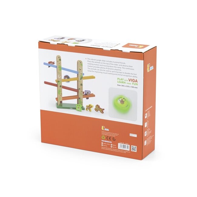 Rollerbaan - Jungle - Met 6 dieren - 36,5x33,5cm - Geschikt vanaf 18 maanden