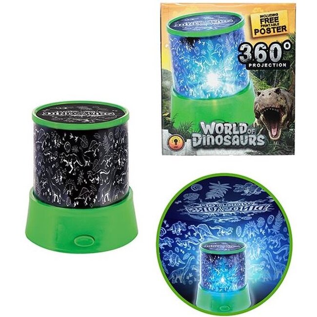 Twisk Nachtlamp - Projectielamp - Wereld van de dino's - 12x11x11cm - 3+