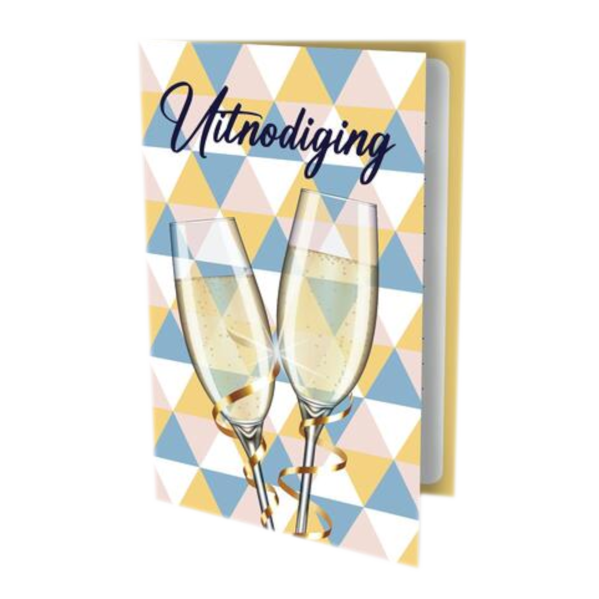 Uitnodigingskaarten - Champagneglazen - 6st.